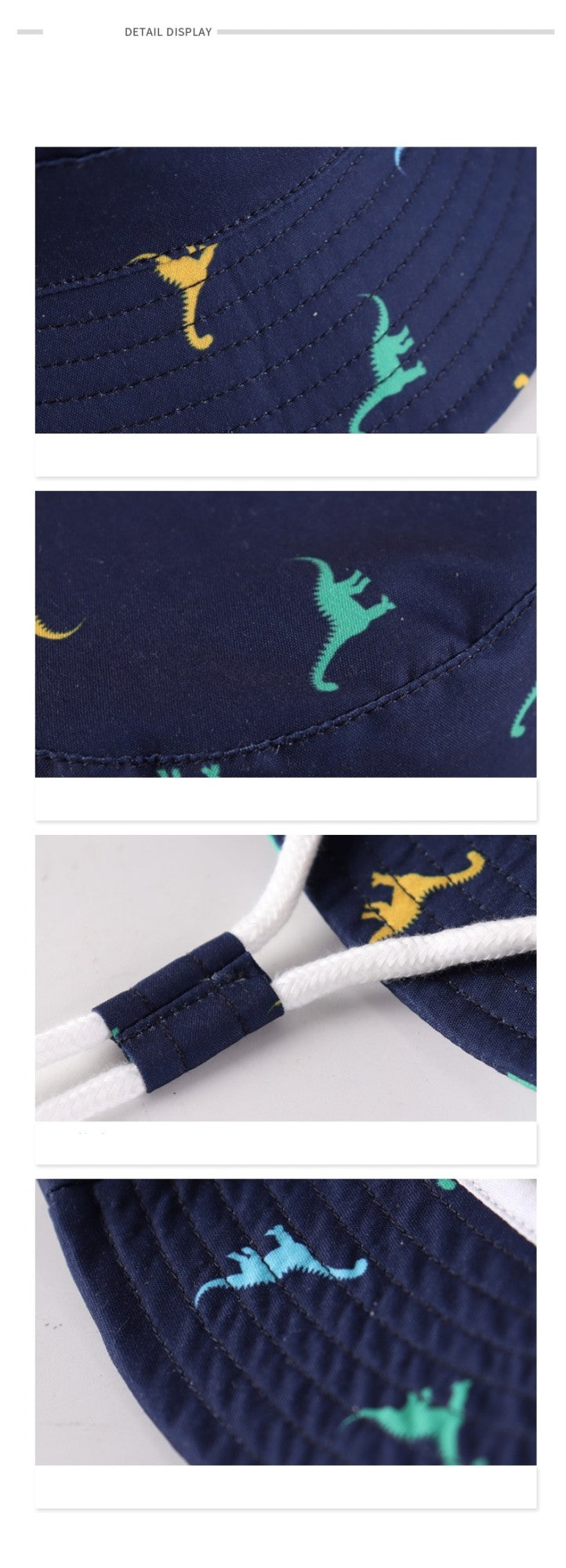Sun Protection Hat for Kids Toddler Boys Girls Dinosaur Wide Brim Summer outdoor hat Cotton Baby Bucket Hat with Chin Strap