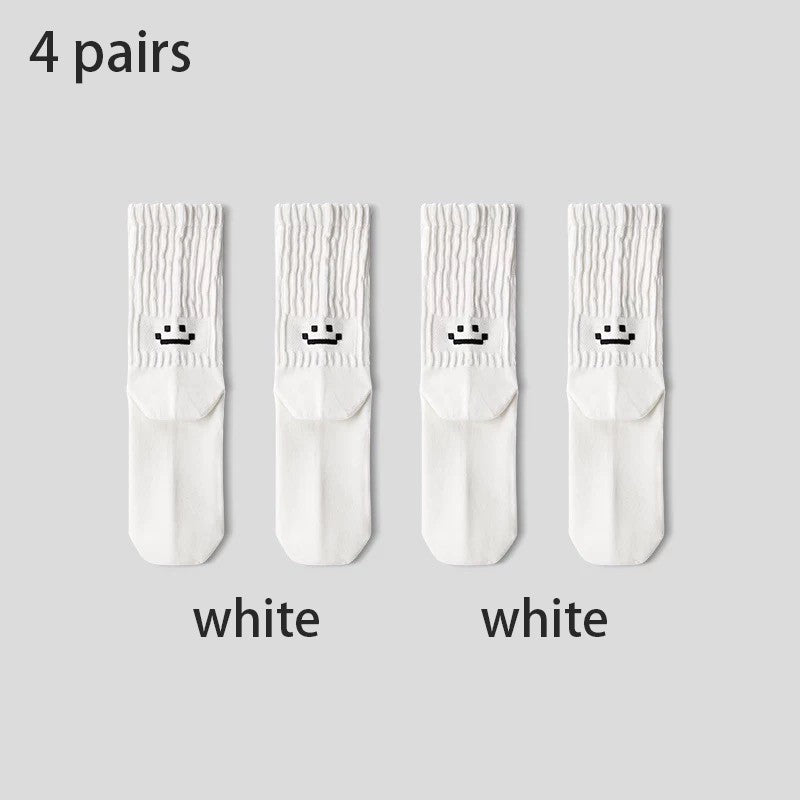 4 Pairs Men's Cotton Work Socks Cushioned Long Running Breathable Ankle Crew Socks  Casual Socks for Men Cycling socks