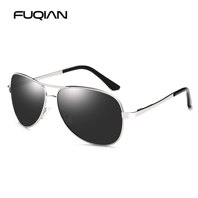 Classic Pilot Polarized Sunglasses Men Women Fashion Metal Aviation Sun Glasses Vintage Black Driving Shades UV400