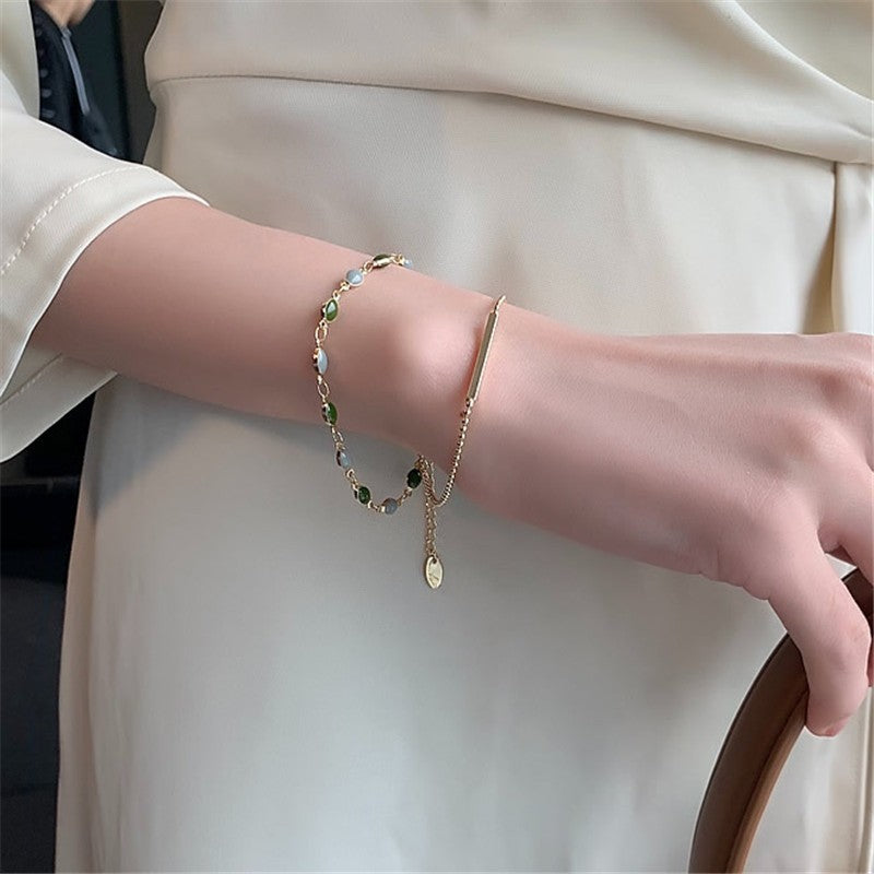 Pulseira de Tulipa de Opala Requintada com Zircônia para Mulheres Acessório Diário Personalizado da Moda Joias para Festas Presentes de Aniversário