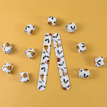 10/20pcs Pumpkin Ghost Pattern Papa Circle Halloween Decoration Bracelet Kids Toy Slap Band Party Decoration Suppliy Prize Gift