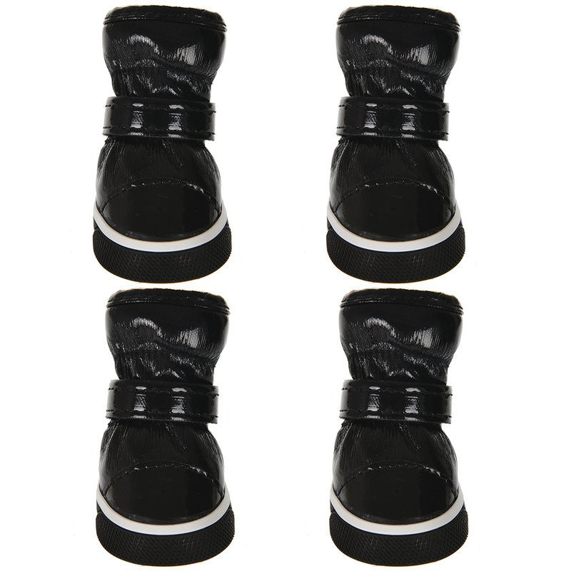 4 unidades/conjunto de sapatos de inverno para cães, botas de neve quentes com forro de lã, sapatos à prova d'água para filhotes de gato, acessórios para cães chihuahua e yorkie