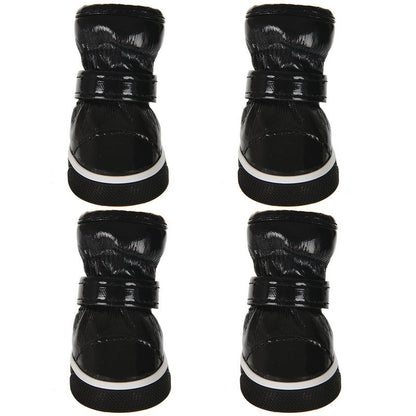 4 unidades/conjunto de sapatos de inverno para cães, botas de neve quentes com forro de lã, sapatos à prova d'água para filhotes de gato, acessórios para cães chihuahua e yorkie