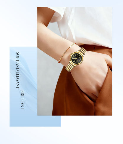 LIGE Sunkta Fashion Luxury Woman Watch Elegant Classic Simple Waterproof Calendar Stainless Belt Women's Wristwatch  Ladies Gift