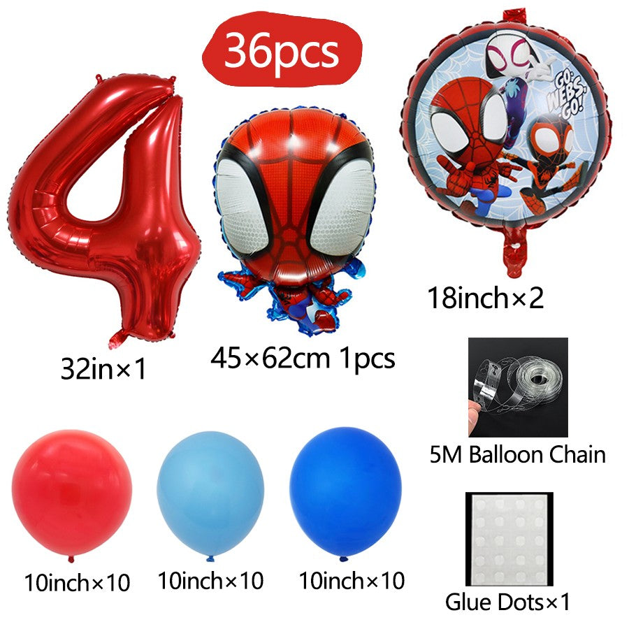 Spidey Giant Balloons Red Spider Aluminum Foil Balloon Superhero Birthday Party Decoration Party Photo Props Baby Shower Globos