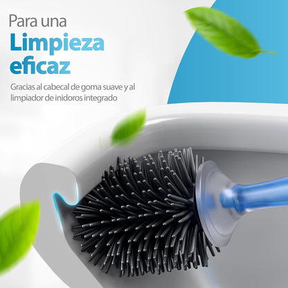 Refillable Silicone Toilet Brush Wall Mount Toilet Bowl Cleaning Brush Set for Corner Cleaning Tools Bathroom Accessories