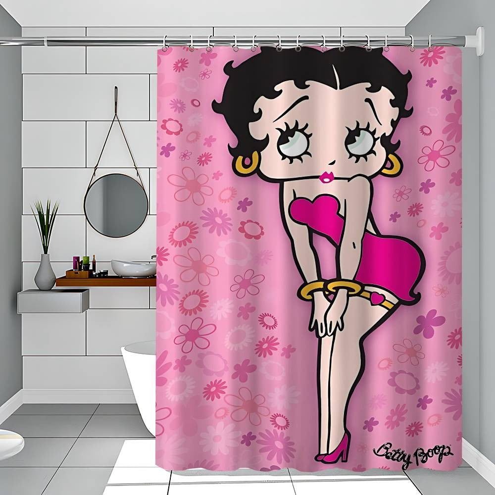 Cute B-Betty Boop Printing Bathroom Shower Curtain Polyester Waterproof And Mildew Proof Home Decoration Curtain