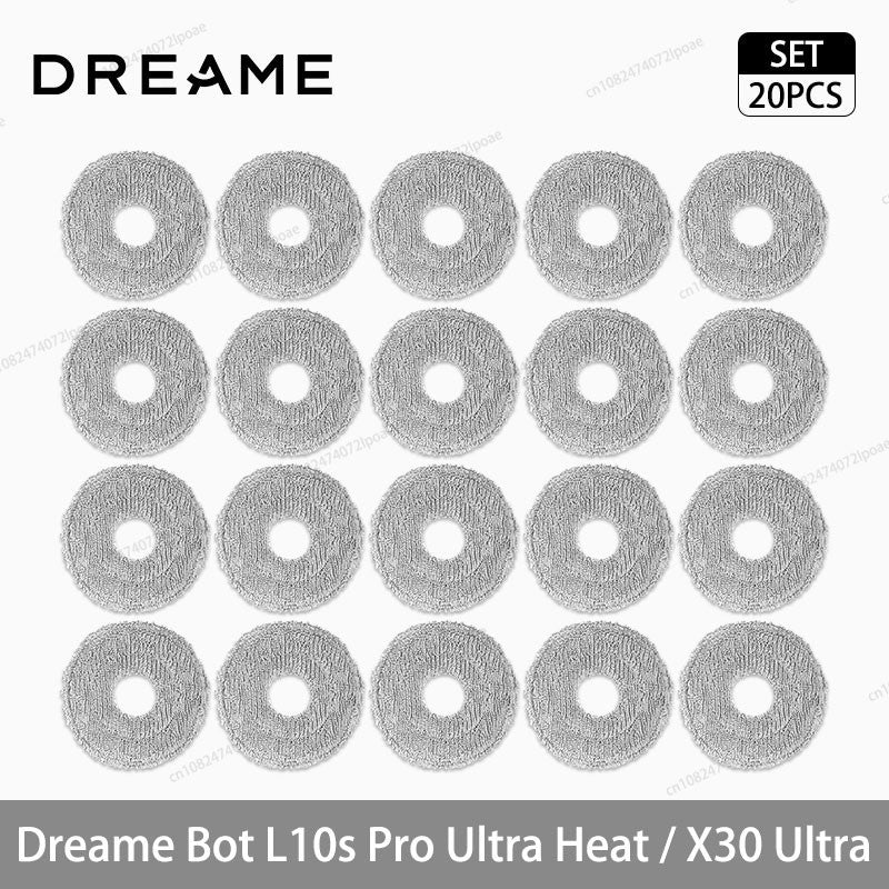 Acessórios para Robô Aspirador Dreame L10s Pro Ultra Heat / X30 Ultra: Escova Principal, Escova Lateral, Pano de Limpeza, Filtro Hepa, Saco de Pó, Peças de Reposição