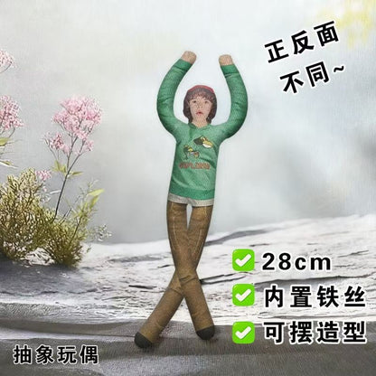 Halloween Dolls Prop Hand-made Twistable Plushie movable Stuffed Doll with Abstract Body Wire Skeleton strangered things Cosplay