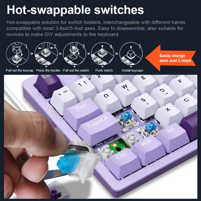Teclado Mecânico Gamer E-YOOSO Z94 USB com Fio LED Monocromático Retroiluminado Switch Azul Vermelho 94 Teclas para Computador Laptop PC