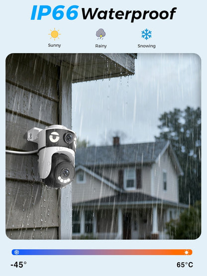 10MP 5K Dual Lens PTZ IP Camera with Dual Screen 8MP Ai Human Detection Auto Tracking Wireless Outdoor Surveillance Camera O-KAM