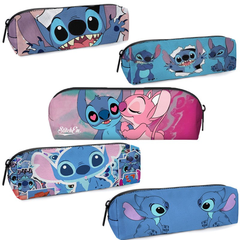 Anime Pencil Case Kawaii Stitch Print Pen Bag Cartoon Students Storage Bag Pen Set School Stationery Christmas Gift for Kids