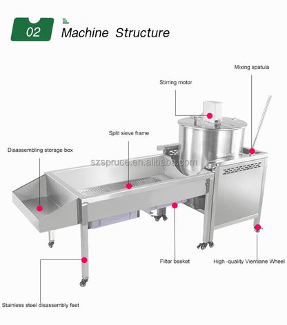 Commercial Fully Automatic Popcorn Maker Popcorn Making Machine Gas Heating Manual Electric Stirring Industrial Pop Corn Machine
