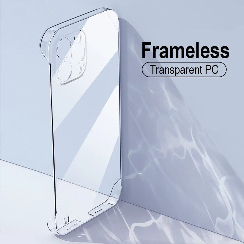 Capa Transparente de Luxo Sem Borda para iPhone 17 Air 16 15 14 13 12 11 Pro Max Plus Mini Capa Rígida de PC à Prova de Choque Transparente