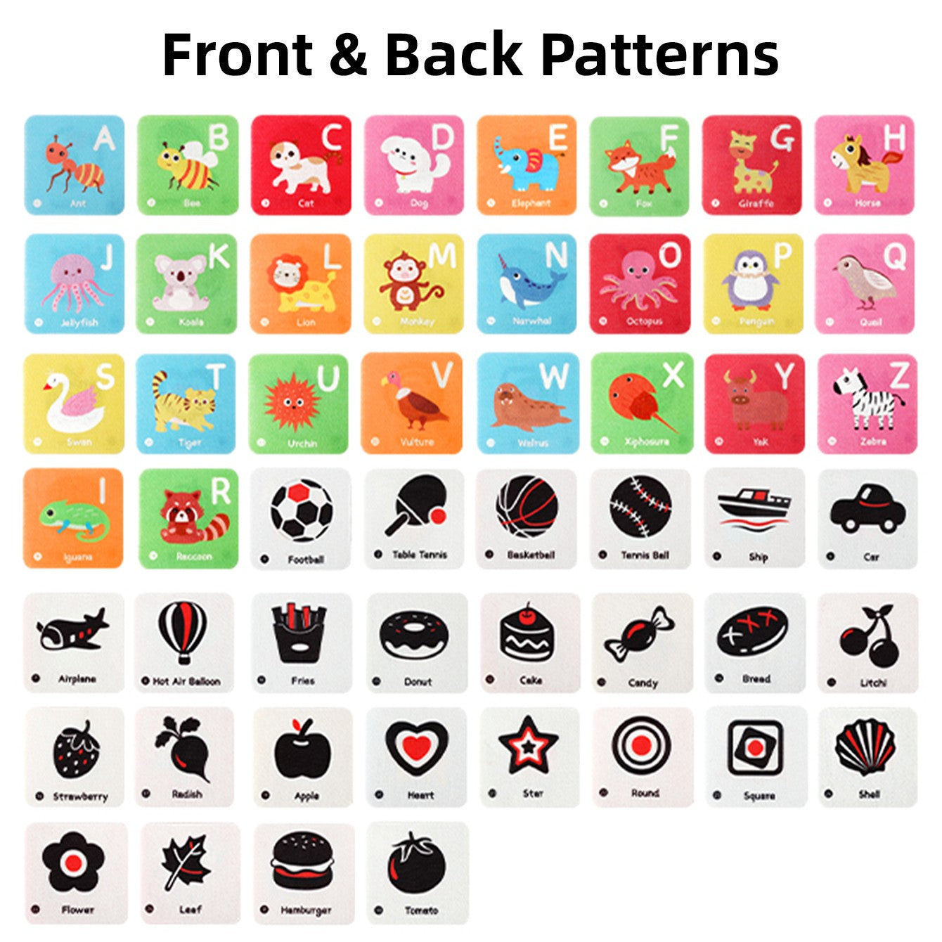 Baby object recognition cards, educational toys, early education and enlightenment