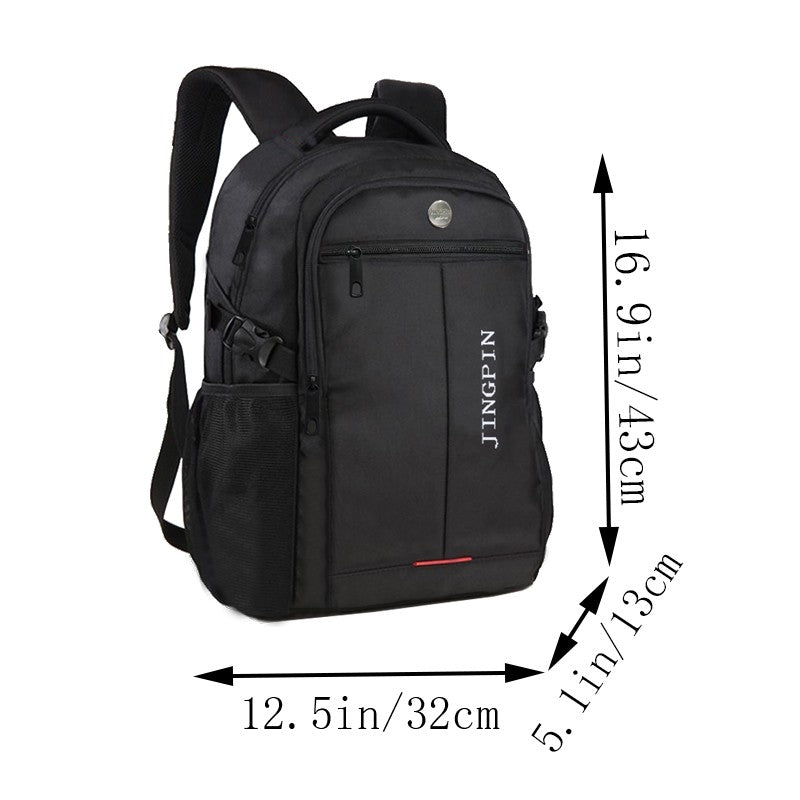 Neutral brand men's and women's business backpack suitable for students' school bags, with USB port and nylon material.