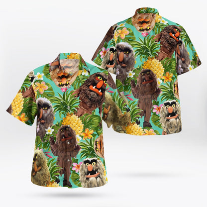 Harajuku Anime 3D Elmo Shirt Hawaiian Shirt Men's Summer Short sleeved Shirt Men's Shirt 2024 Plus Size 3xlshirt Chemistry Homme
