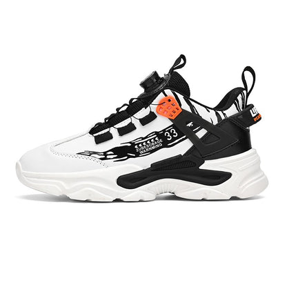 Tênis Masculino com Fivela Giratória, Sapatos Esportivos Leves de Primavera, Casuais, Respiráveis, para Corrida, Versáteis, Estilo Daddy Shoes