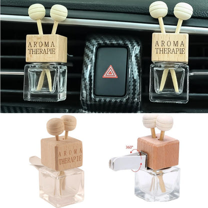 1/2PÇS Enfeite para Carro Perfume de Ar Condicionado Frasco Vazio Aromatizador Interno Bonito Clipe para Saída de Ar Frasco de Perfume Quadrado de Vidro