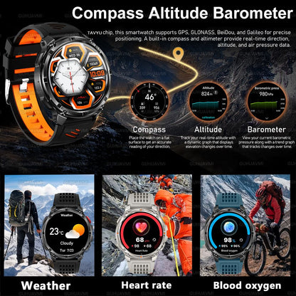 Smartwatch Masculino Novo T-REX3 2026 Bateria de 1100mAh 10ATM À Prova D'Água GPS Chamada Bluetooth 1.7" AMOLED HD Esportes Lanterna Inteligente