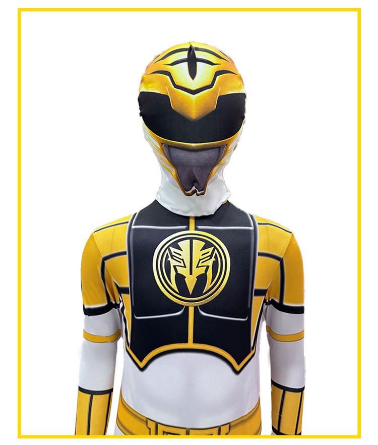 Dinosaur Warrior White Costume Suit Superhero Cosplay Clothes Role-play Jumpsuit Stage Performance Outfit Birthday Gift
