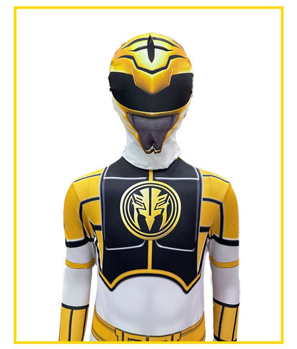 Dinosaur Warrior White Costume Suit Superhero Cosplay Clothes Role-play Jumpsuit Stage Performance Outfit Birthday Gift
