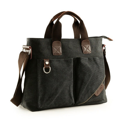 Men's Business Canvas Handbag Outdoor Crossbody Bag Men's Bag Shoulder Bag Student Casual Messenger Bag For Men Male Handbag