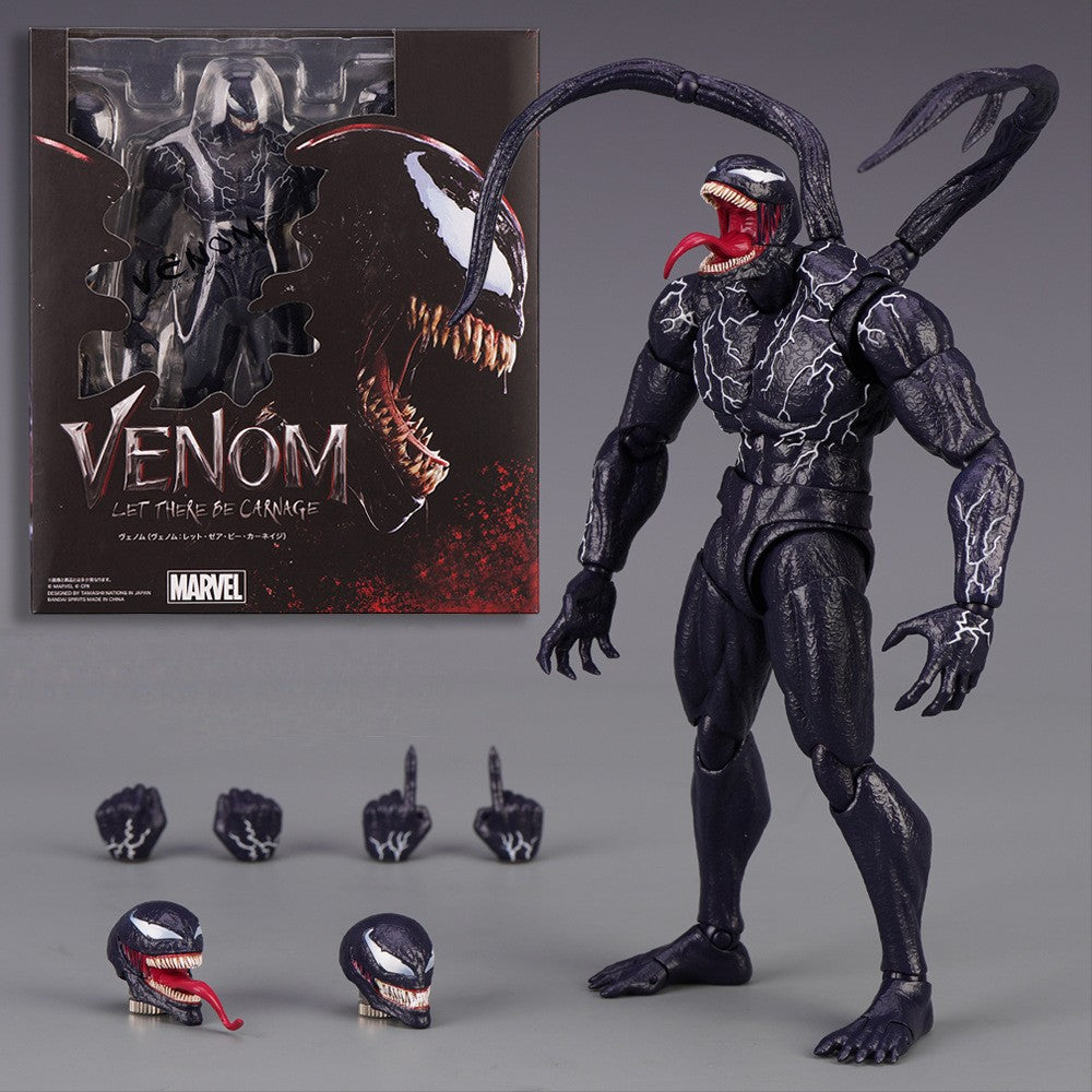 Venom AMAZING YAMAGUCHI legends Boneco de Ação Articulado Modelo de Estátua com Rosto Mutável Colecionável para Crianças Presente Brinquedo
