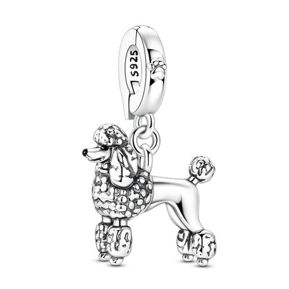 925 Sterling Silver Dog Charms French Bulldog Poodle German Shepherd Beagle Dachshund Pendants Fit Bracelets DIYJewelry Gift