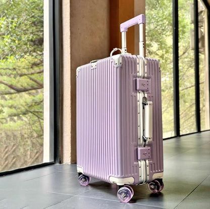 Carry on Suitcase Aluminum Frame with Colorful Silent Spinner Wheel TSA Lock Travel Trolley Case High-quality Rolling Luggage