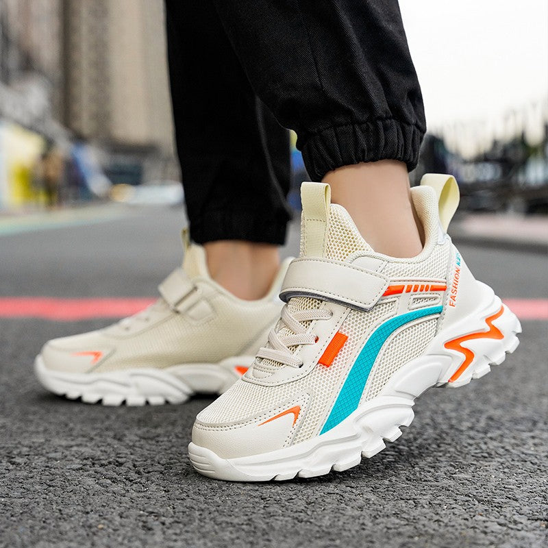 Lightweight Children's Black Sneakers Breathable Mesh for Boys School Casual Walking Shoes Non slip Sport Kids Girl Running Shoe