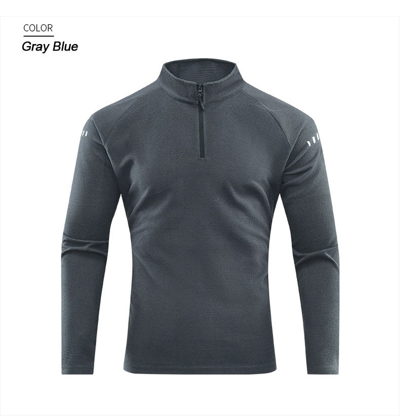 Running Long Sleeve T-shirt Reflective Men Sportswear Breathable Black Coat Gym Jogging Male Gym Fitness Spring Autumn Clothing