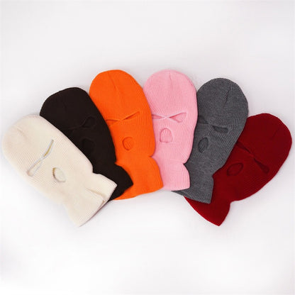 New Full Face Cover Ski Mask Hat 3 Holes Balaclava Army Tactical CS Windproof Knit Beanies Bonnet Winter Warm Unisex Caps