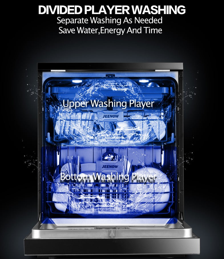 Stainless Steel Dishwasher, 8 Program Freestanding Dish Washing Machine, 598x600x845mm Premium Electric Kitchen Appliance