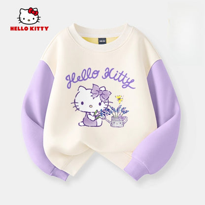 Sanrio Baby Girl Clothes Set Autumn Kid Hello Kitty Printed Sweatshirts Pullover Top & Pants 2pcs Suit Children Boys Tracksuits