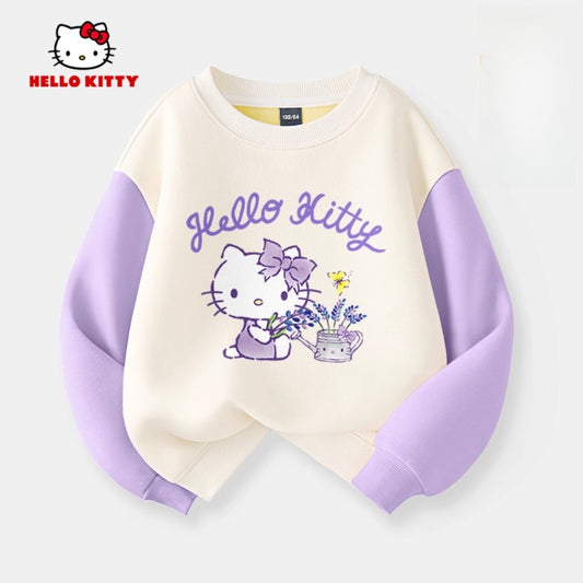 Sanrio Baby Girl Clothes Set Autumn Kid Hello Kitty Printed Sweatshirts Pullover Top & Pants 2pcs Suit Children Boys Tracksuits