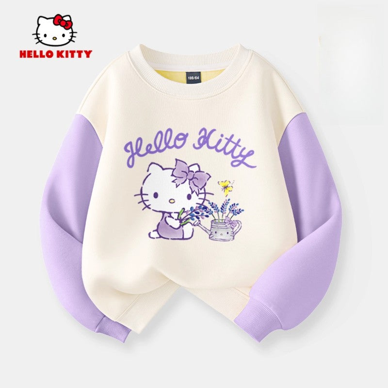 Sanrio Baby Girl Clothes Set Autumn Kid Hello Kitty Printed Sweatshirts Pullover Top & Pants 2pcs Suit Children Boys Tracksuits