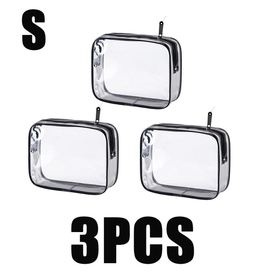 1/3pc Travel Organizer Bath Toiletry Wash Storage Bag Multifunction Large Capacity Waterproof Transparent With Zipper Women Gift