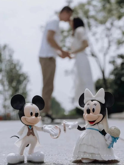 Disney Desenho Animado Minnie Mickey Mouse Ação Casamento Presentes bonecas Crianças Figuras de Ação Brinquedo Crianças Brinquedo de Presente