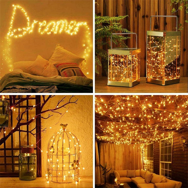 7m/12m/22m/32m LED Solar Light Outdoor Garden Fairy String Light Led Twinkle Waterproof Lamp for Christmas Patio Tree Party