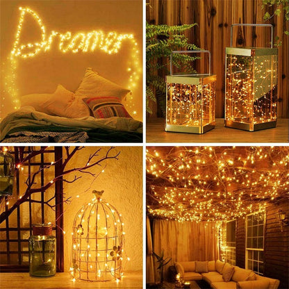 7m/12m/22m/32m LED Solar Light Outdoor Garden Fairy String Light Led Twinkle Waterproof Lamp for Christmas Patio Tree Party
