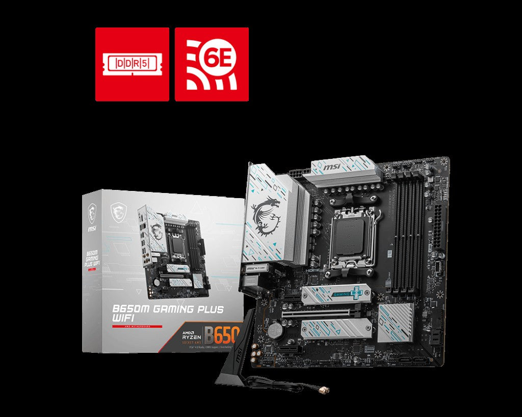MSI B650M GAMING PLUS WIFI AMD B650 Suporta DDR5 7200+MHz (OC) 192GB Placa-mãe AMD Ryzen ™ Série 7000 8000 Socket AM5