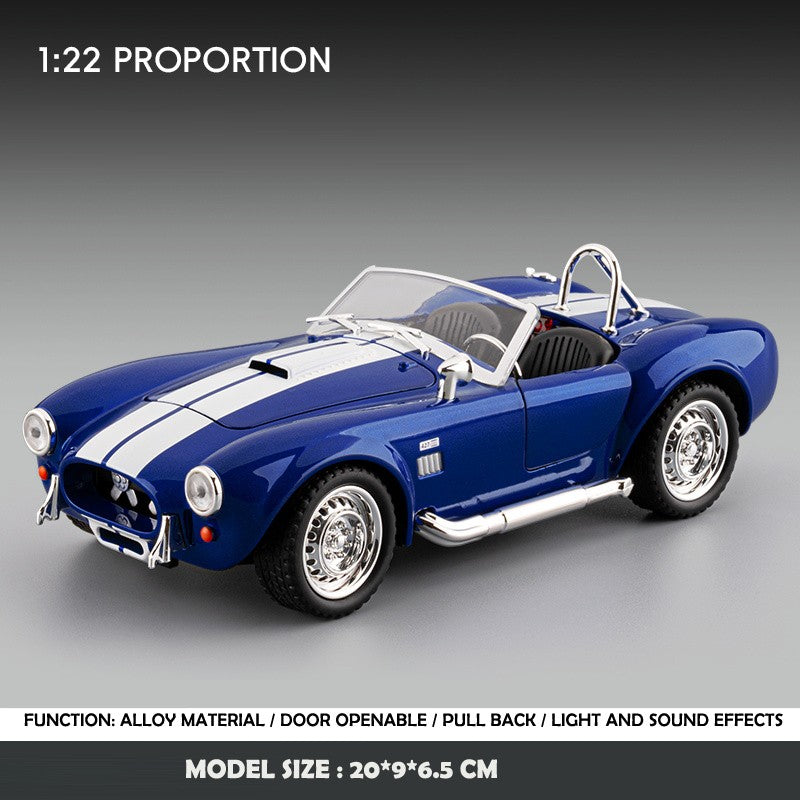 Simulação 1:22 Clássico Shelby AC Cobra Carro de Liga Leve com Luzes e Sons Colecionável Miniatura de Metal Diecast Voiture