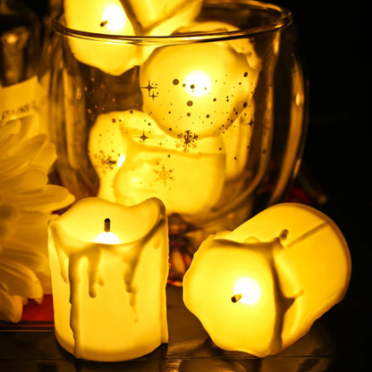 24Pcs Flameless LED Candle Lights Creative Wishing Led Tea Lamp Warm White Halloween Wedding Christmas Decoration Candle Light