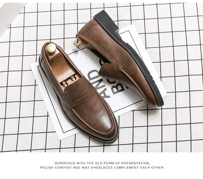High Quality Casual Business Shoes Men Leather Loafers Classic Men's Dress Shoes Formal Office Leather Brogues Shoes Male