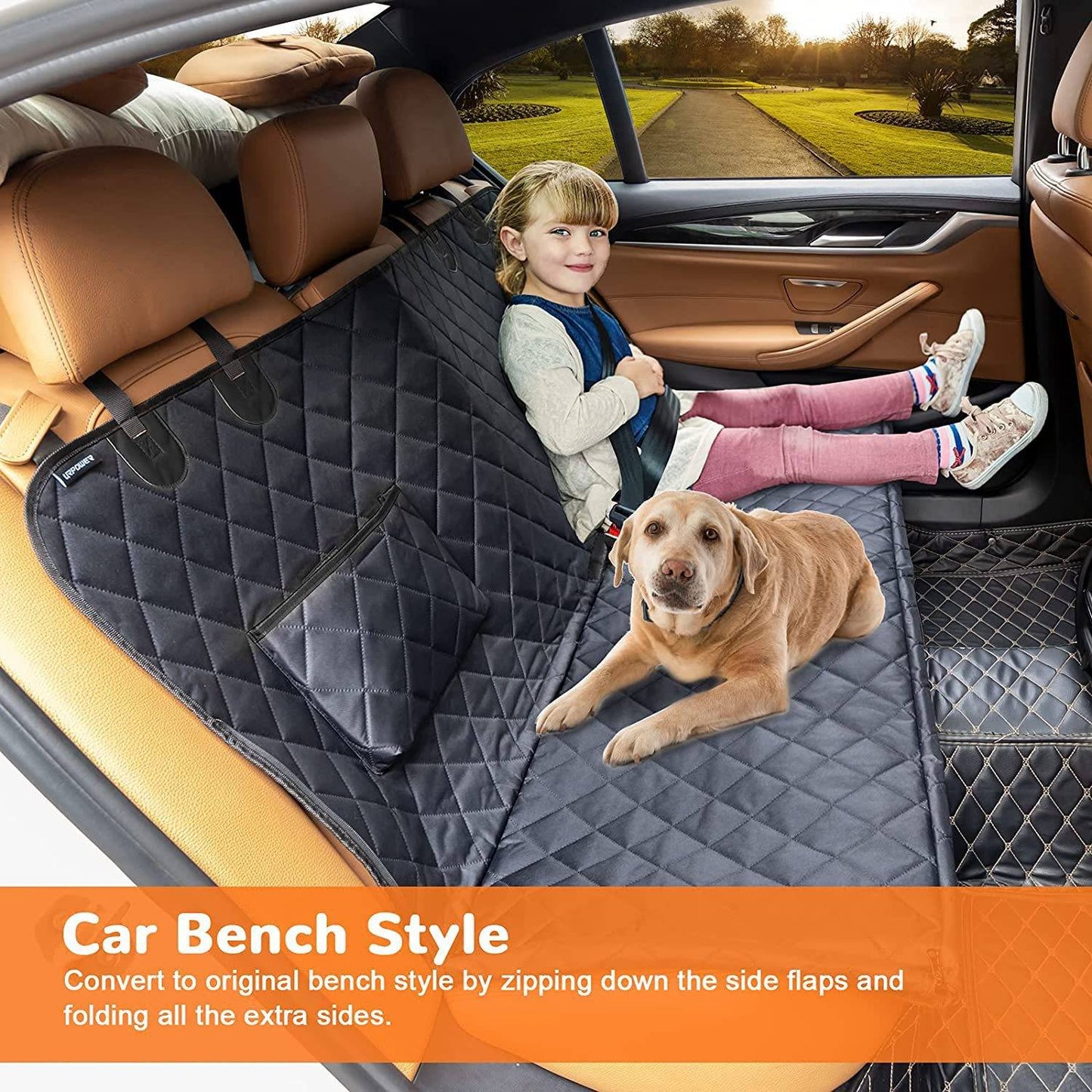 Winter Pet Mat for Car Back Seat Breathable Dog Seat Cover with Strong Hard Bottom Fits All Cars