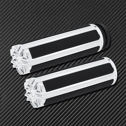 1'' Electronic Hand Grips Motorcycle 25mm Throttle Handle Bar Black/Chrome For Harley Softail FXDLS Breakout Touring FLHR Trike