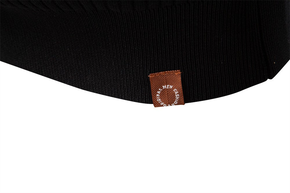 AIOPESON Men's Long Sleeve T-shirt Fall Winter Fashion Knit Slim Fit Polo Sweater Riibed Henry Collar Sweatershirt for Man