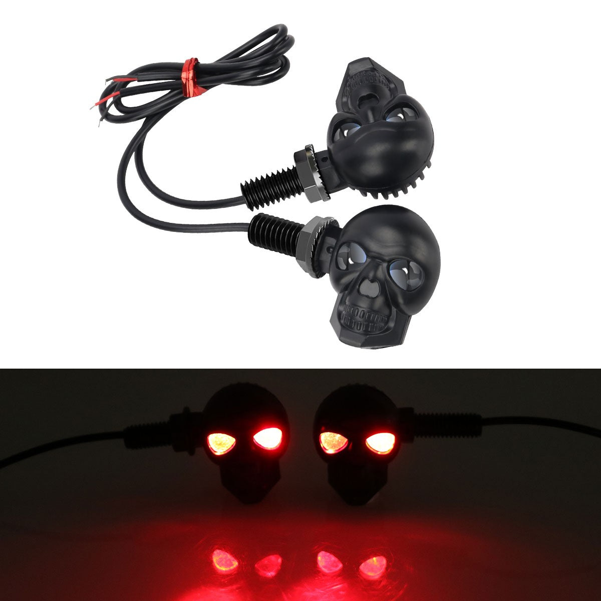 2 unidades Estilo Caveira Luz LED de Seta para Moto Luzes Direcionais Pisca Sinalizador Lâmpada Traseira de Moto Indicador LED Luz de Condução