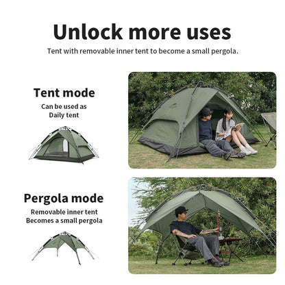 Naturehike Camping Automatic Tent One Touch Waterproof Roof Top Tents Double Door 3 Person Tent Outdoor Beach Fish Shelter Tent